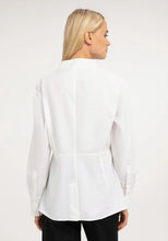 White stand up collar shirt