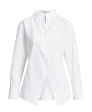 White stand up collar shirt