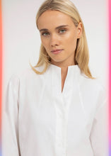 White stand up collar shirt