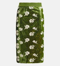 Green sequins skirt