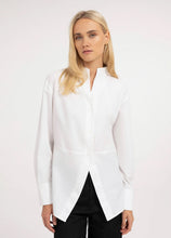 White stand up collar shirt